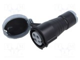 Conector alimentare AC trifazat AMPHENOL IP&amp;S 32A 500V mufă mamă IP69K