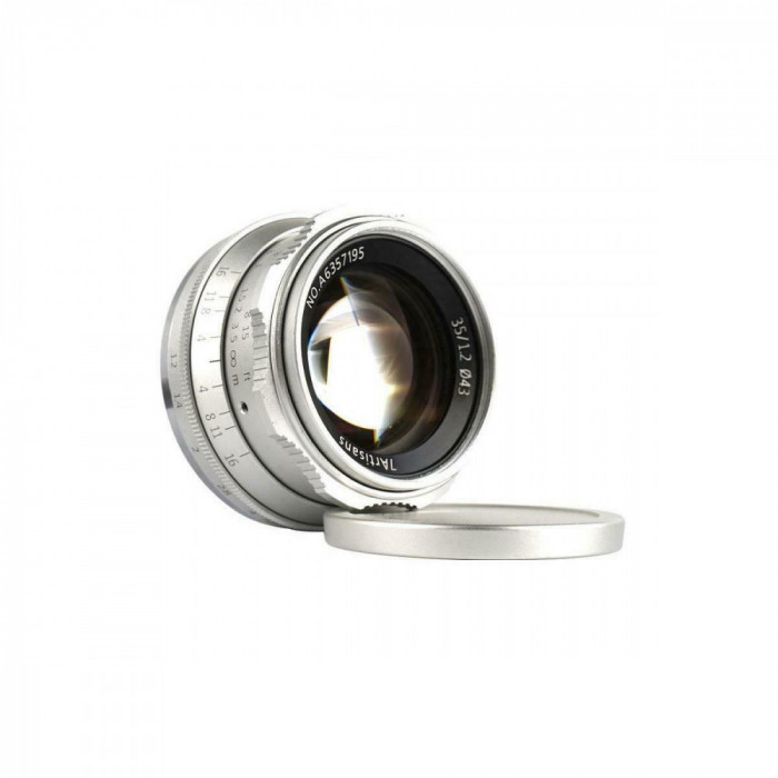 Obiectiv manual 7Artisans 35mm F1.2 silver pentru FujiFilm FX-mount