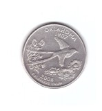 Moneda SUA 25 centi/quarter dollar 2008 D Oklahoma 1907, stare buna, curata