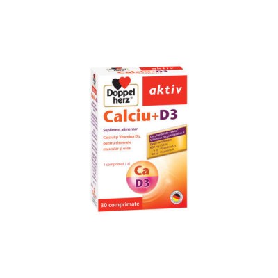 Calciu 600 miligrame + Vitamina D3 30 comprimate Doppelherz foto