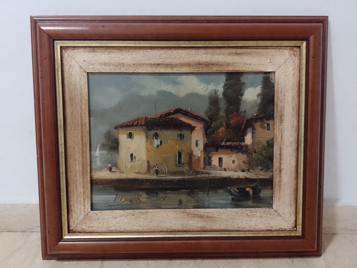 Ulei pe p&acirc;nză o lucrare veche semnata