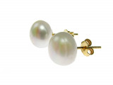 Cercei perle de cultura albe 10 MM