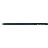 Creion grafit B triunghiular grip sparkle lemn negru midnight ocean Faber-Castell