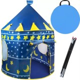 Cort Tip Castel pentru Baieti , Albastru, 105x135 cm, Joaca Indoor Outdoor, Kruzzel