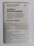 Certificat de inmatriculare Franta Ford Focus 2011 talon auto
