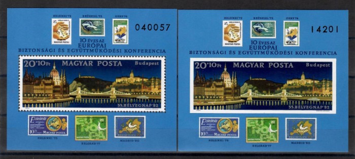 Ungaria1982-Conferinței pt. Securitate și Cooperare &icirc;n Europa,Colite DT+NDT, MNH