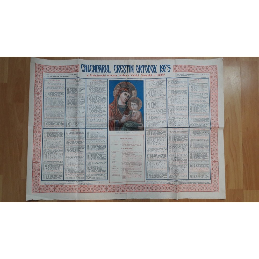 calendar vechi Crestin Ortodox 1975 arhiva Okazii.ro