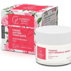 Crema antirid tonifianta cu acid hialuronic si bujor 50ml cosmetic plant