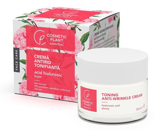 Crema antirid tonifianta cu acid hialuronic si bujor 50ml cosmetic plant