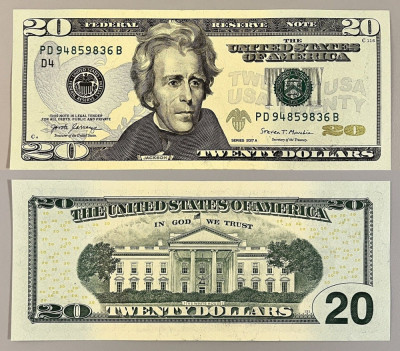 USA SUA █ bancnota █ 20 Dollars █ 2017A █ P-546 █ D4 Cleveland █ UNC foto