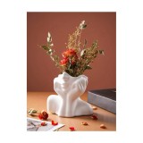 Cumpara ieftin Vaza Decorativa Face, Alba, 14.3x16cm