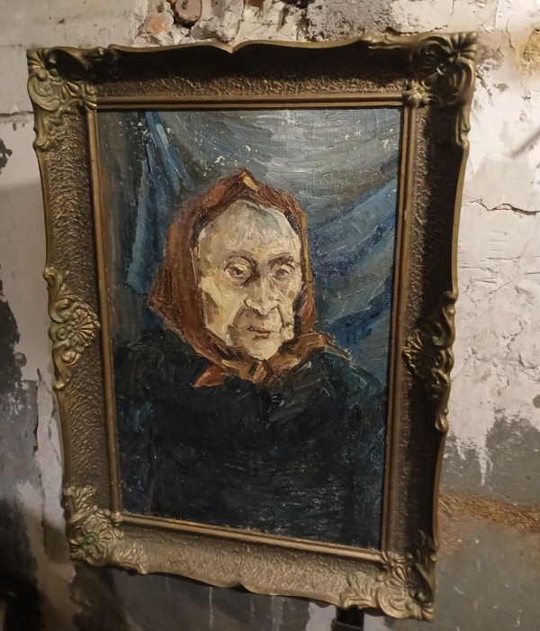 Tablou vechi superb &icirc;n ulei - Portret de bunică - Nesemnat