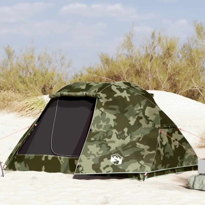 vidaXL Cort de pescuit pentru 5 persoane, camuflaj, impermeabil foto