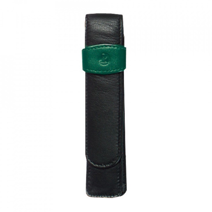 Etui de piele TG12 negru-verde, pentru 1 instrument de scris