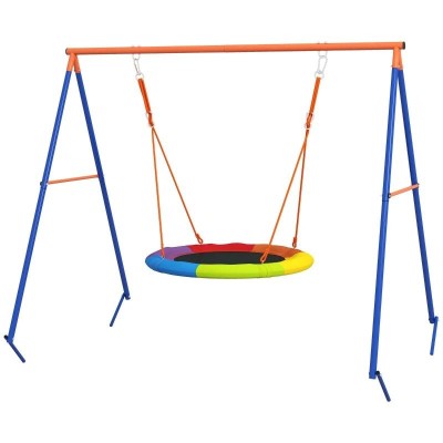 Complex de joaca, leagan tip cuib de barza, material Oxford, multicolor, 196x172x180 cm foto