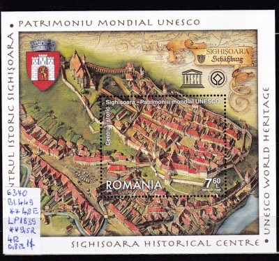 2009 Centrul istoric Sighisoara Bl. 449 LP 1839 MNH foto