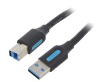 Cablu USB 3.0 A-B Nichelat 1.5m Negru, Vention