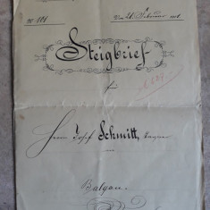 ACTE NOTARIALE VECHI 1911 - TIMBRU FISCAL -FILIGRAN -CALIGRAFIE - NOTAR IMPERIAL