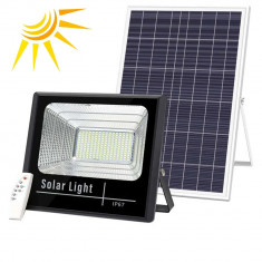 Proiector LED cu panou solar si telecomanda, IP66 200 w foto