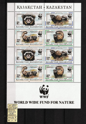 Kazahstan, 1997 | Dihorul Pătat - Animale protejate - WWF | Bloc M/S - MNH | aph foto