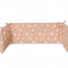 Protectie laterala pat 140 x 27 cm bumbac ranforce Little Stars Beige