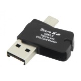 Cititor de carduri 2in1, Blow, Micro SD, USB 1.0/2.0, Negru