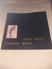 PROGRAM TEATRUL NOTTARA 1975 SPECTACOL &amp;quot;BUNA SEARA, DOMNULE WILDE!&amp;quot; foto