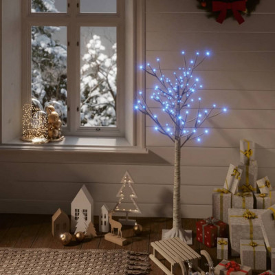 vidaXL Pom de Crăciun, 120 LED-uri, albastru, 1,2 m, salcie, int./ext. foto