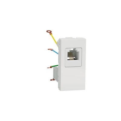 Priza telefon RJ12 1M Schneider Noua Unica alb NU349118 foto