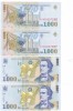 Romania 1 000 1000 Lei 1998 P-106 UNC Mihai Eminescu,x2 SERIE CONSECUTIVA