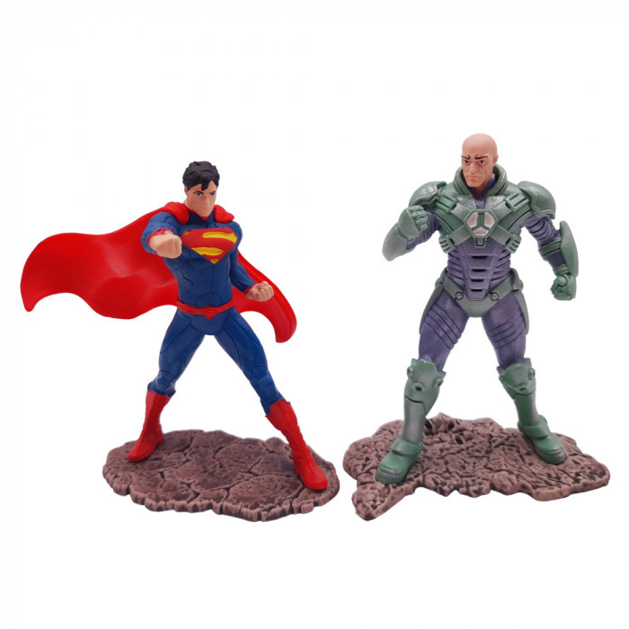 Set doua figurine IdeallStore&reg;, Superman vs Lex Luthor, plastic, editie de colectie, 11 cm