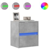 Cumpara ieftin Comoda TV de perete cu lumini LED, gri beton, 41x31x45 cm