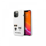 Husa iPhone 13 Pro Karl Lagerfeld Silicon Karl &amp; Choupette Alb