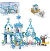 Blocuri de constructie educationale, Castel Printese Albastru COGO Friends, 477 Piese,+6ani, Oem
