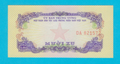 Vietnam 10 Xu 1968 &amp;#039;Frontul Eliberarii Nationale&amp;#039; aUNC serie: DA 821572 foto