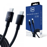 Cablu Date si Incarcare USB-C - USB-C 3MK Hyper, 100W, 1.2m, Negru, Universal