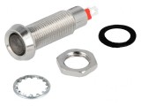 Lampă de control LED galbenă 24VDC IP67 alamă &Oslash;8,1mm
