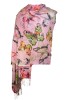 Esarfa Dama Casmir Roz Aprins cu Fluturi 185x75cm - Eleganta &amp; Calduroasa