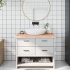 Gossi blat de baie, 100x50x6 cm, lemn masiv netratat