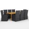 vidaXL Set mobilier de grădină, 9 piese, negru 3067905