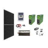 Sistem OFF-GRID complet 740W pe 24V cu baterii si invertor SINUS PUR 3000W 24