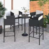 Cumpara ieftin Scaune de bar cu perne, 4 buc., negru, poliratan