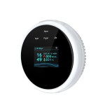 Senzor detector de gaz Wi-Fi, pentru detectare scurgere de gaze, Smart Control, Display LCD, Semnal luminos si acustic, Culoare Alb