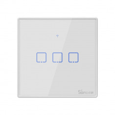 Intrerupator Smart cu Touch WiFi + RF 433 Sonoff T2 EU TX, (3 canale)