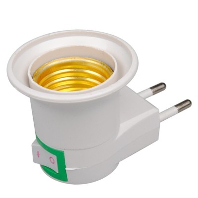 Adaptor dulie E27 la priza cu intrerupator, DENI273 foto