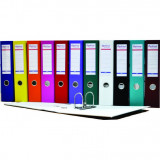 Biblioraft plastifiat A4 Optima Budget, Plastic/H&acirc;rtie, margine metalică,