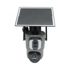 Camera supraveghere cu lentila duala 6MP, 4G, WIFI 2.4 GHz cu panou solar, baterie 13500 mAh, PTZ control, senzor miscare, detectie umana PIR, smart I
