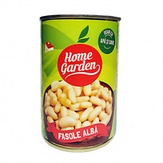 Bax 12 Conserve Fasole Alba HOME GARDEN, 380 g, Fasole la Conserva, Fasole Prefiarta, Conserva de Fasole, Fasole Boabe la Conserva, Cutie Boabe de Fas