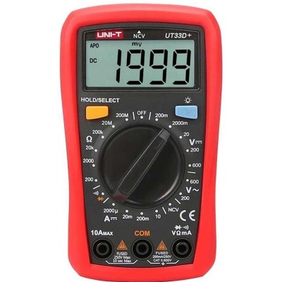 Multimetru Digital Cu Afisaj LCD Iluminat , Masurare Curent AC - DC , Diode , Continuitate , Buzzer , Rosu foto