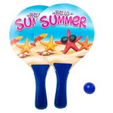 Set palete tenis pentru plaja,hello summer,lemn,32x18 cm, Oem